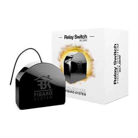 Fibaro "Doble Switch 2" - Micromodulo relé interruptor doble On / Off Z-Wave+ con medición de consumo