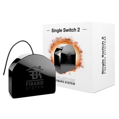 Fibaro "Single Switch 2" - Micromodulo relé interruptor sencillo On / Off Z-Wave+ con medición de consumo