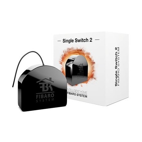 Fibaro "Single Switch 2" - Micromodulo relé interruptor sencillo On / Off Z-Wave+ con medición de consumo