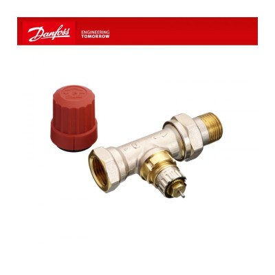 Válvula Danfoss a escuadra termostatizable para instalaciones bitubo 