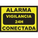 Sign Alarm connected - 24h surveillance - DIN-A6