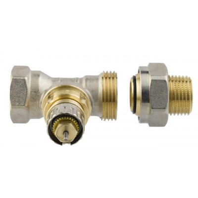 Válvula Danfoss a escuadra termostatizable para instalaciones bitubo 