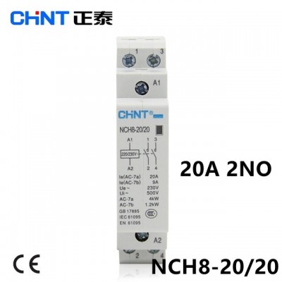 Single phase contactor 2P 20A Chint NCH8-20-20-230