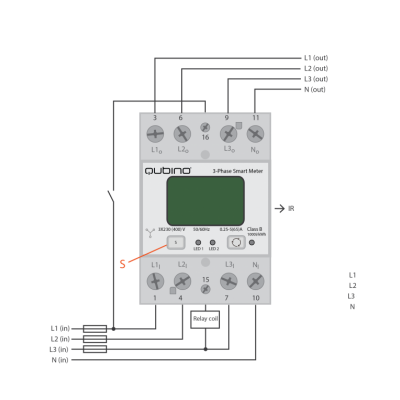 Qubino Smart Meter 3 fases - medidor de consumo eléctrico Z-Wave Plus trifásico para carril DIN
