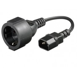 Cable de alimentacion para SAI-UPS tipo C14 a SCHUKO hembra de 7,5 cm