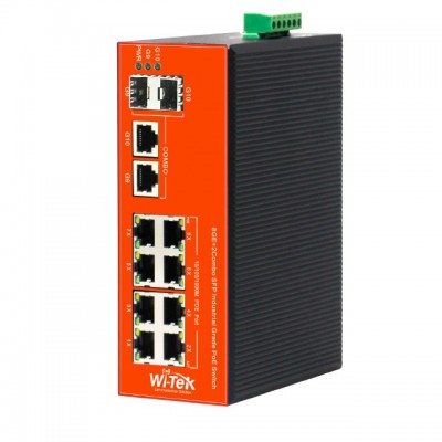 Wi-Tek WI-PS310GF-I Switch PoE Industrial 8 GIGABIT + 2 COMBO GIGA/SFP
