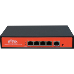 Switch Wi-Tek WI-PS305G PoE para desktop 5 portas de gigabit e VLAN