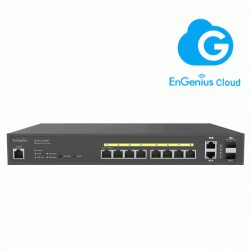 EnGenius ECS1112FP Switch de 10 puertos Gigabit, 8 PoE 130 W con 2 slot SFP 1 GB. Gestionable Layer 2 y Control en CLOUD