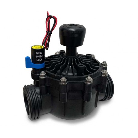 Galarza - Electroválvula LATCH 9V DC 2'' de 2 vías con control de caudal