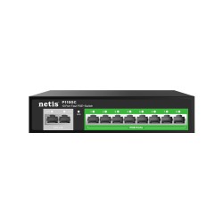 NETIS P110GC Switch PoE 802.3af / em portas de 10 Gigabit (8 PoE) desktop. Até 120 watts
