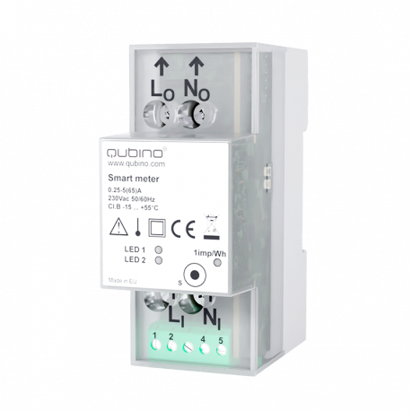 QUBINO "smart meter" Módulo medidor de consumo electrico Z-Wave+ para carril DIN