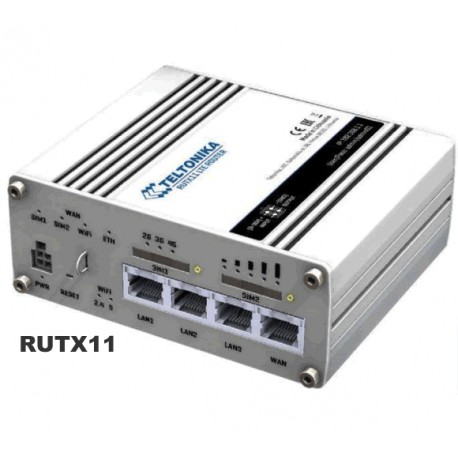 Teltonika RUTX11 Router Wi-Fi 4G/LTE-CAT6, 4 x RJ45, 2 x ranura SIM