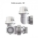 Válvula termostática de ângulo vertical duplo de 90º para cabeça termostática