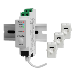 Shelly Pro 3EM - Medidor de consumo eléctrico trifásico para carril DIN