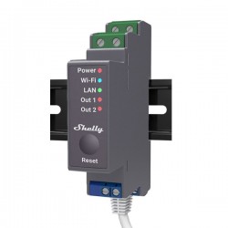 Shelly Pro 2PM - Relé wifi de 2 canales para carril DIN válido para motores/persianas/toldos