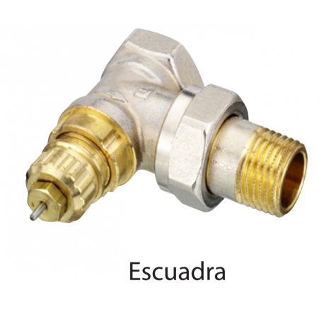 Válvula Danfoss a escuadra termostatizable para instalaciones bitubo 