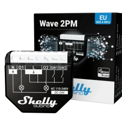 Shelly Qubino Wave 2PM - Micromódulo de relé duplo até 16A com medição de consumo Z-Wave (pico de 18 A)