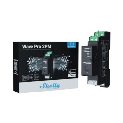 Shelly Qubino Wave Pro 2PM - Modulo Carril DIN de 2 Canales Z-Wave 800 con medidor de consumo