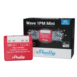 Shelly Qubino Wave 1PM Mini - Minimódulo de 1 relé Z-Wave 8A con medición de consumo