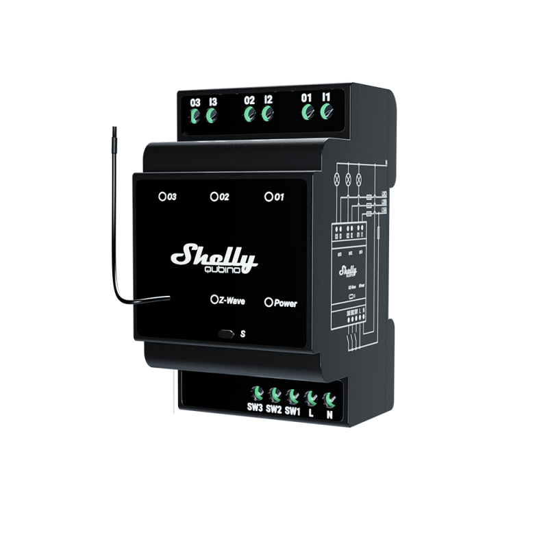 Wave Pro 3 - Z-Wave® professional 3-relay DIN rail dry contact